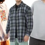 Trois hommes portant des chemises hommes Oversize pour gérer l'hiver
