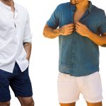 Hommes sachant choisir chemise et short pour s'offrir un look élégant avec style.
