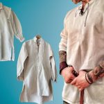 Différent niveau d'évolution de la chemise antique en lin.