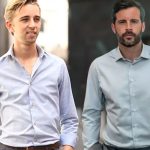 Deux hommes en chemise homme Made in Lyon de Guillaume Recorbet