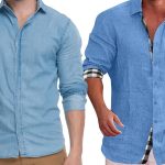Deux amis optent pour la chemise en denim dans un look casual.