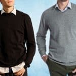 Des hommes portant une chemise sous un pull