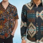 Hommes en chemises à motifs ethniques